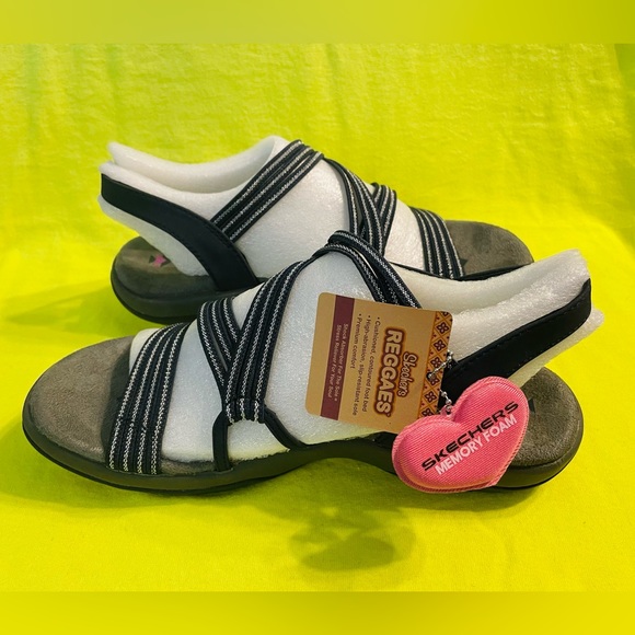 Skechers Womens Navy Stretch Slinky Flat Strappy Slingback Sandals Size 7 - Picture 7 of 7